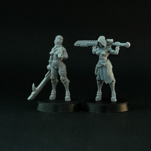 Space Nuns Sisters praying - 28 mm sci-fi miniatures