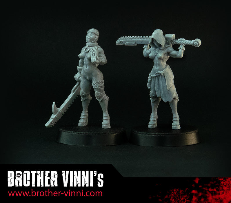 Space Nuns Sisters praying - 28 mm sci-fi miniatures