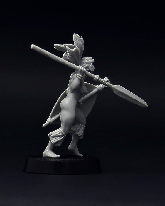 African Tribal Female Warrior miniature, 28mm resin
