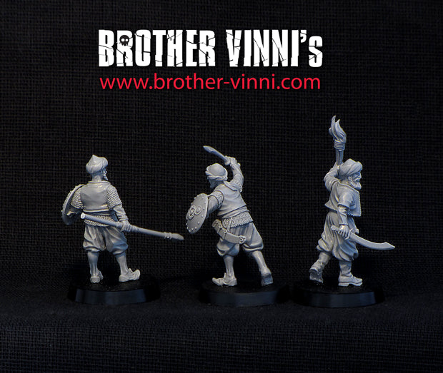 Arabic Corsairs warriors miniatures, wargame resin.