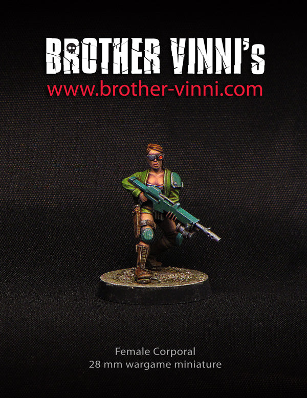 Corporal - Female Soldier (Guard) Military miniature 28 mm by Brother Vinni