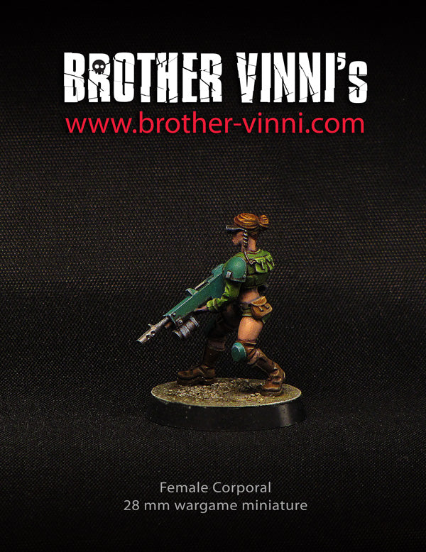 Corporal - Female Soldier (Guard) Military miniature 28 mm by Brother Vinni