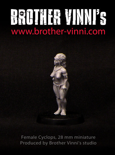 Female Cyclops, 28 mm fantasy wargame miniature.