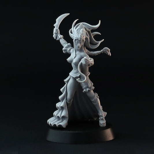 Dark Elf sorceress, witch, fantasy miniature for D&D, Brother Vinni's webstore
