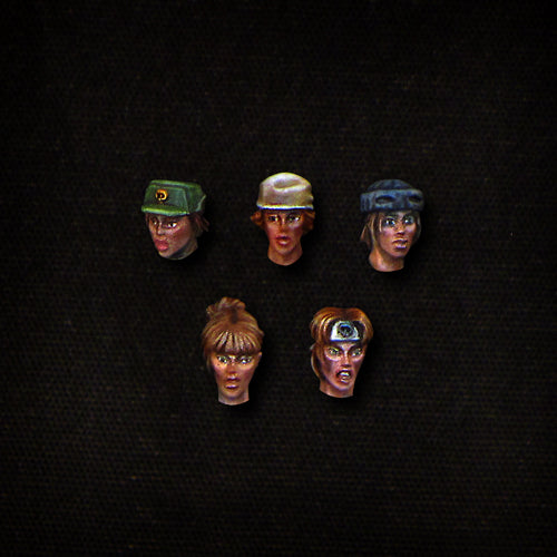 Female Jungle fighters heads, wargame 28mm resin bits, accessories