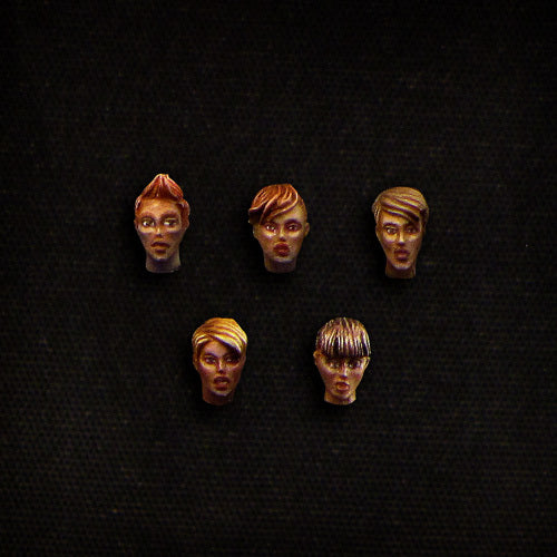 Female heads, short hair, wargame 28mm resin bits, accessories
