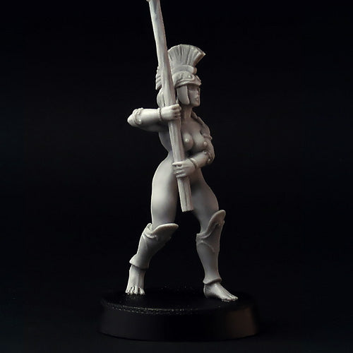 Greek Amazon Standard-bearer (28 mm wargame miniature)