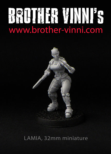 Female Robot miniature for wargaming
