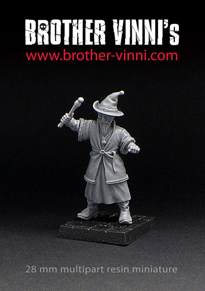 Classical Mage miniature (Wizard, Warlock or Sorcerer) 28mm resin