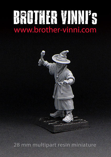 Classical Mage miniature (Wizard, Warlock or Sorcerer) 28mm resin