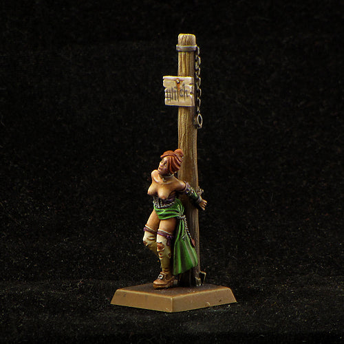 Slave girl at stake for 28mm Tabletop RPG, miniature by Brother Vinni