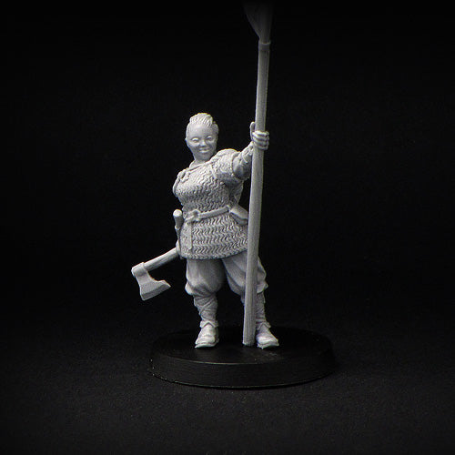 Viking Banner Bearer miniature, standard-bearer, wargame resin 28mm