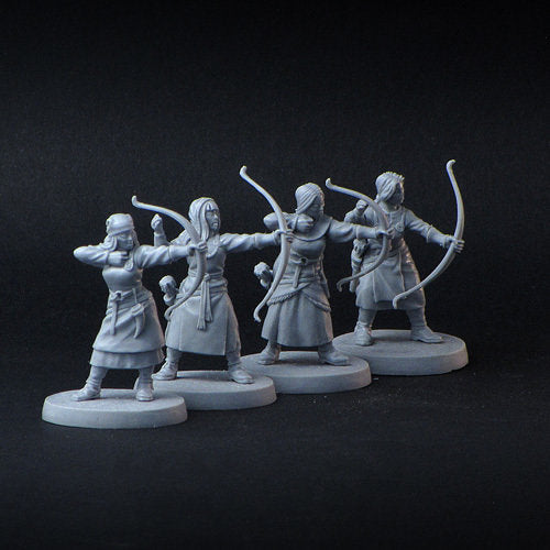 Female Viking Archers miniature set, Shield Maiden archers, SAGA resin miniatures 28mm