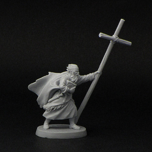 Priest miniature, monk with cross, Irish saint Brendan wargame SAGA resin miniature 28mm