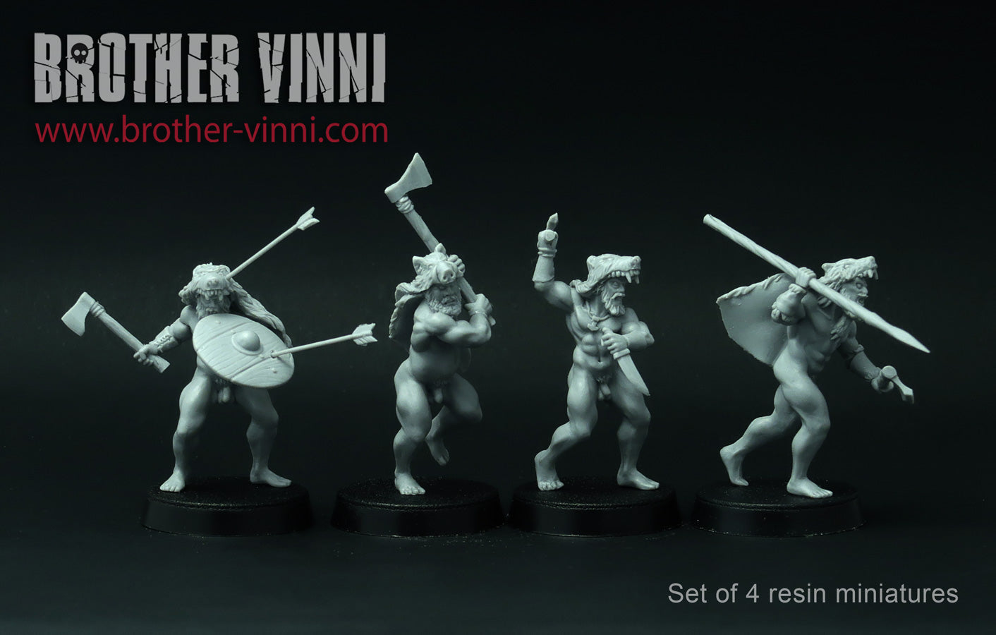 Ancient Germans miniature, 28 mm for SAGA, resin by Brother Vinni