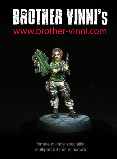 Female Guard (Imperial Soldier) miniature, 28 mm, sci-fi or grimdark wargaming