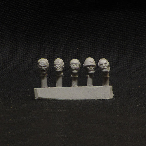 Zombie head set, wargame 28mm resin bits