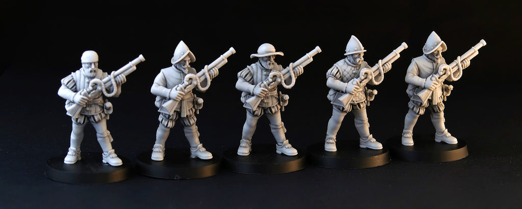 Imperial Hand Gunners wargame miniature set, 28mm resin