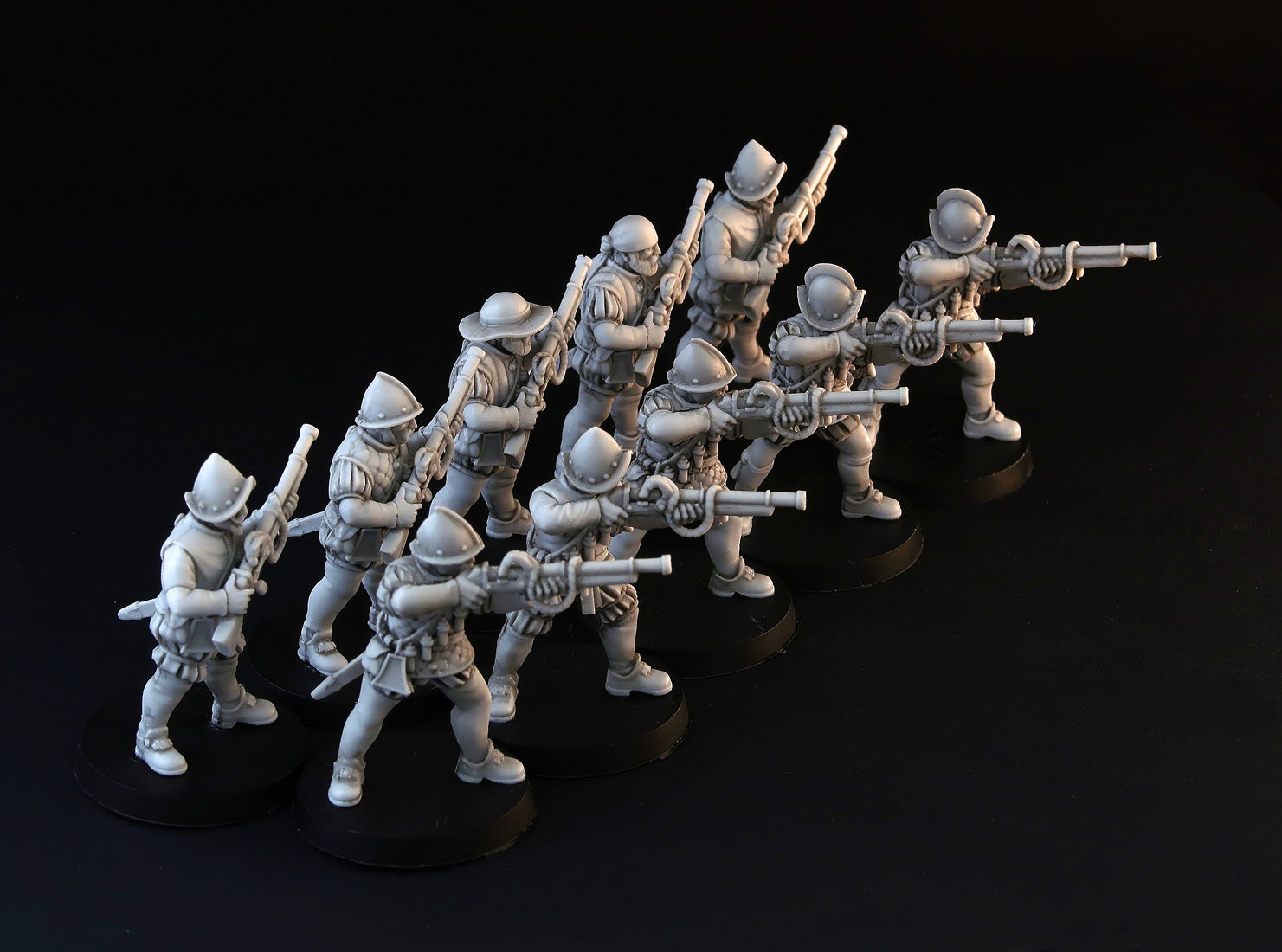 Spanish Hand Gunners wargame miniature set, 28mm musketeers