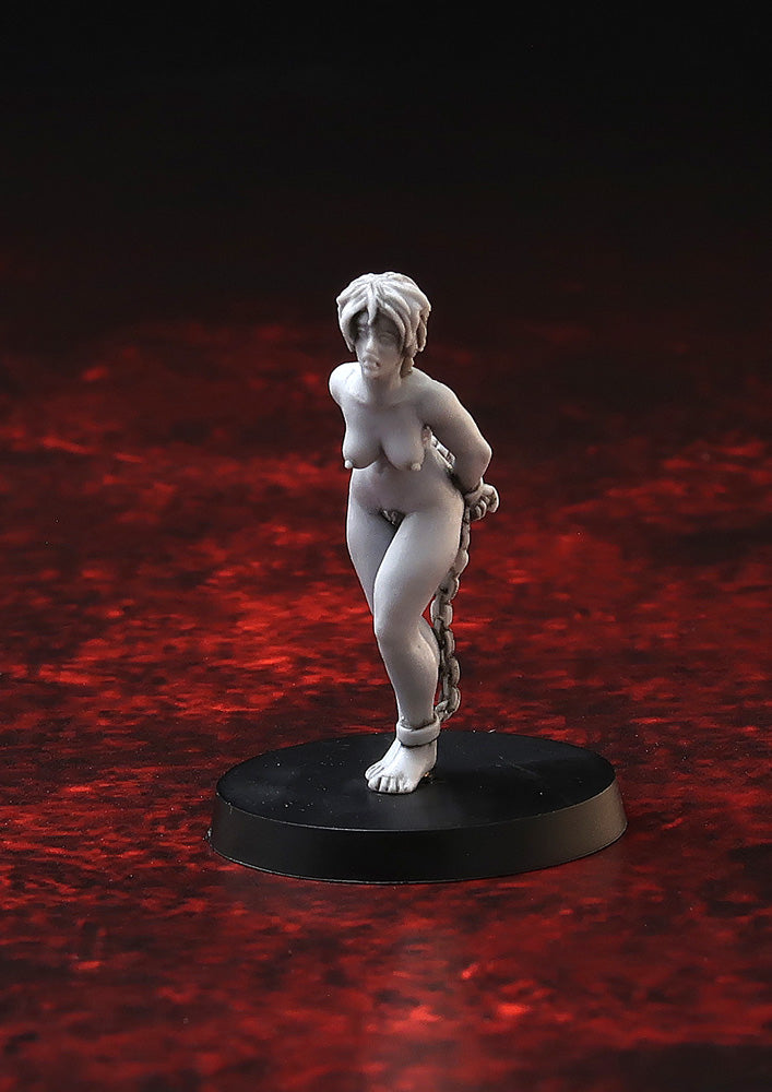 Slave Girls in chains, tabletop miniature set 28mm for wargaming and collecting, 3 models