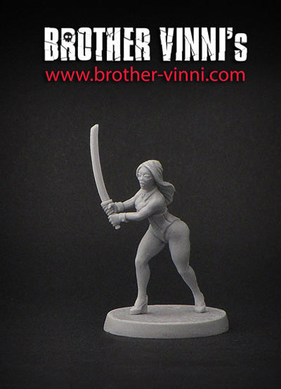 Girl with Sword - miniature 28 mm, resin casting by Brother Vinni