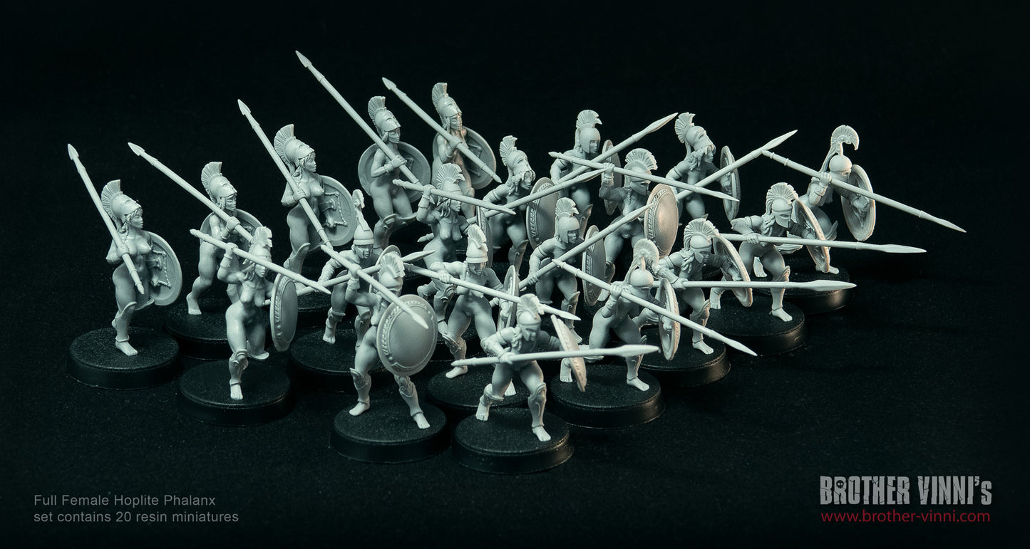 Female Hoplite miniatures (Full Phalanx)