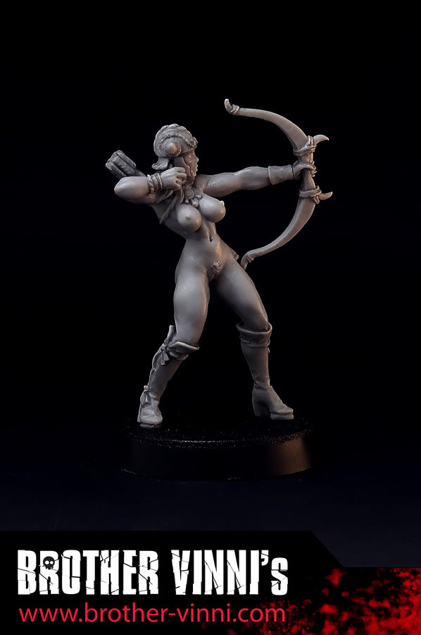 Amazon archer miniature, 28mm resin fantasy