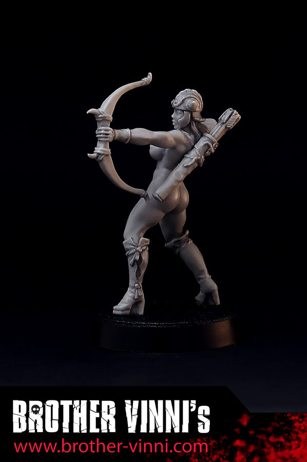 Amazon archer miniature, 28mm resin fantasy