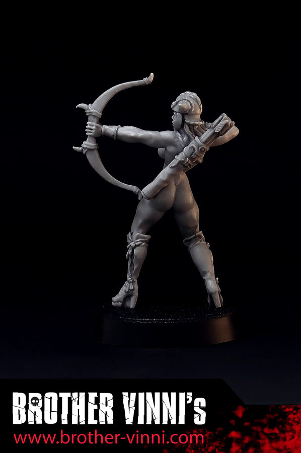 Amazon archer miniature, 28mm resin fantasy