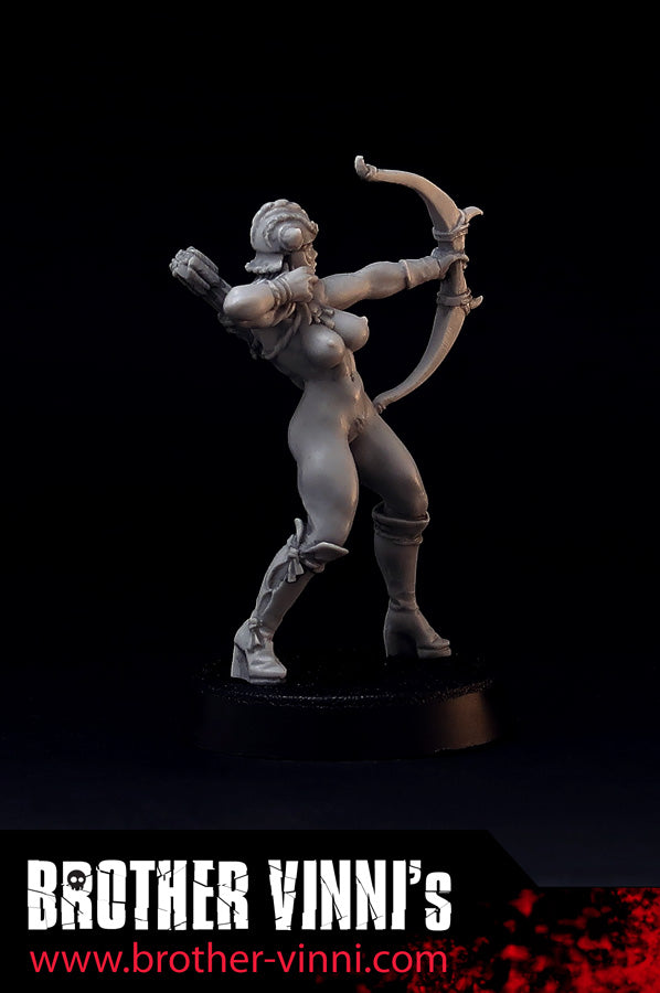 Amazon archer miniature, 28mm resin fantasy