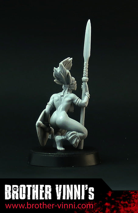 Tribal Amazon miniature, 28mm resin