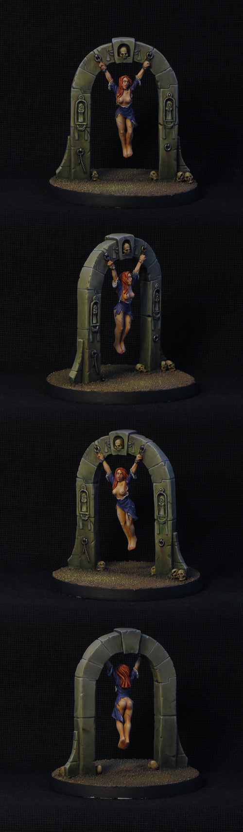 Arch, torture victim miniature, 28 mm scale, resin.