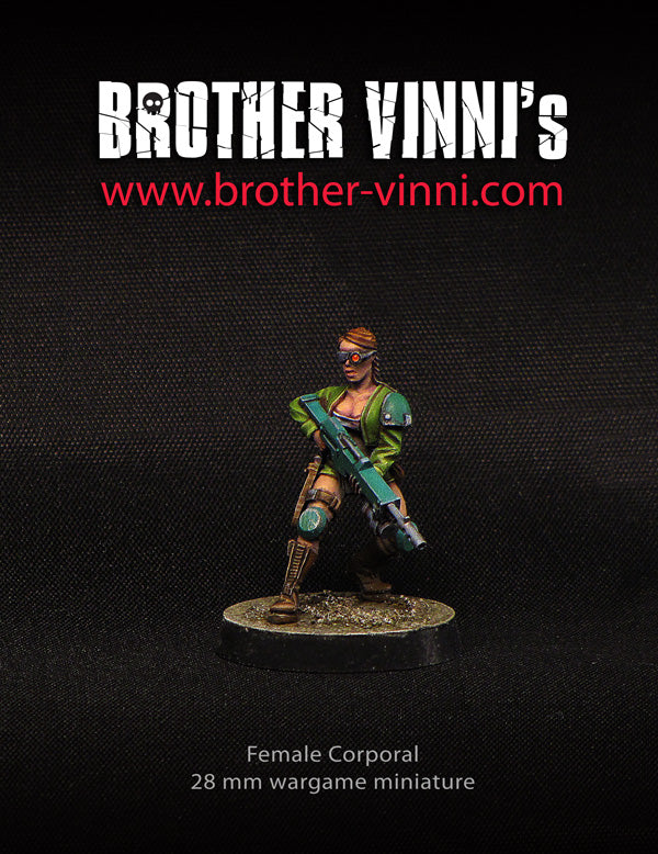 Corporal - Female Soldier (Guard) Military miniature 28 mm by Brother Vinni