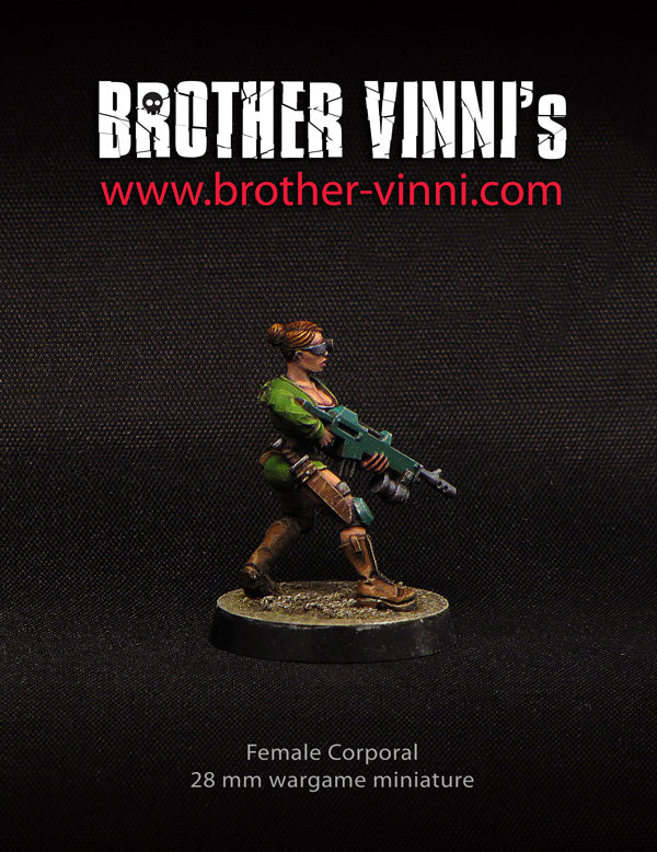 Corporal - Female Soldier (Guard) Military miniature 28 mm by Brother Vinni