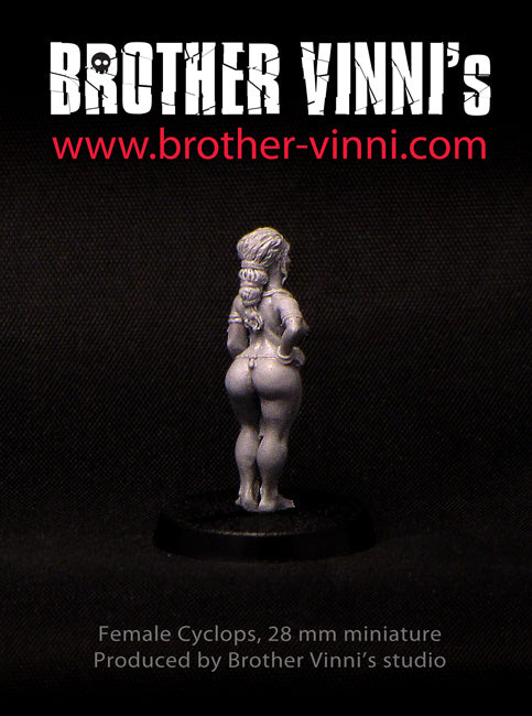 Female Cyclops, 28 mm fantasy wargame miniature.