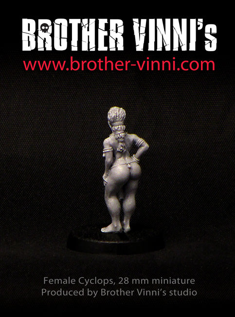 Female Cyclops, 28 mm fantasy wargame miniature.