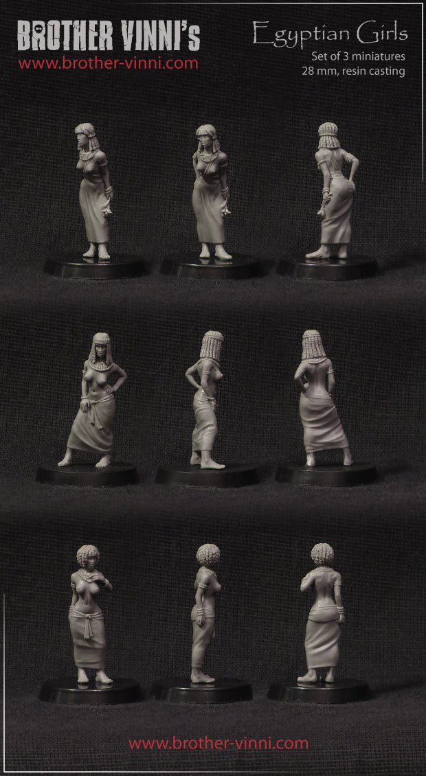 Egyptian Girls miniatures (tabletop RPG, DnD fantasy females)