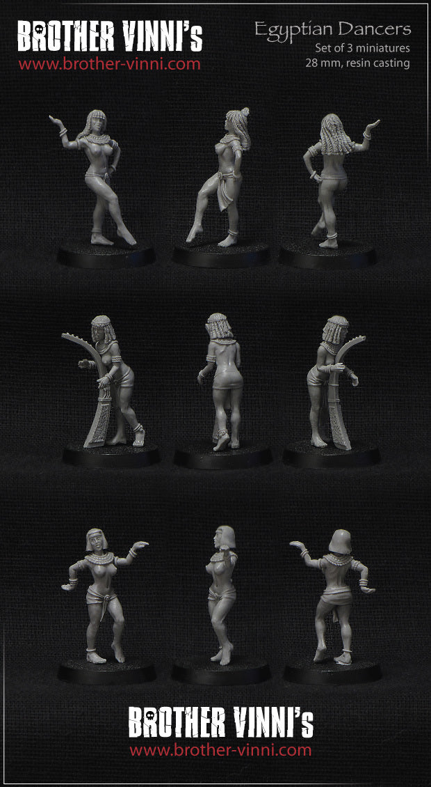 Egyptian Female Dancers miniatures (for wargame and tabletop RPG)