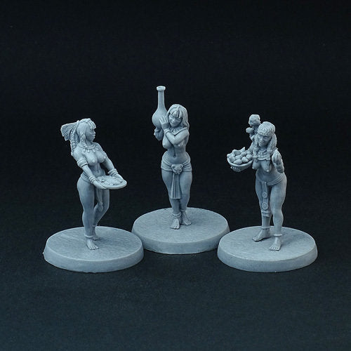 Egyptian Maid Servants Girls miniatures (28mm, resin)