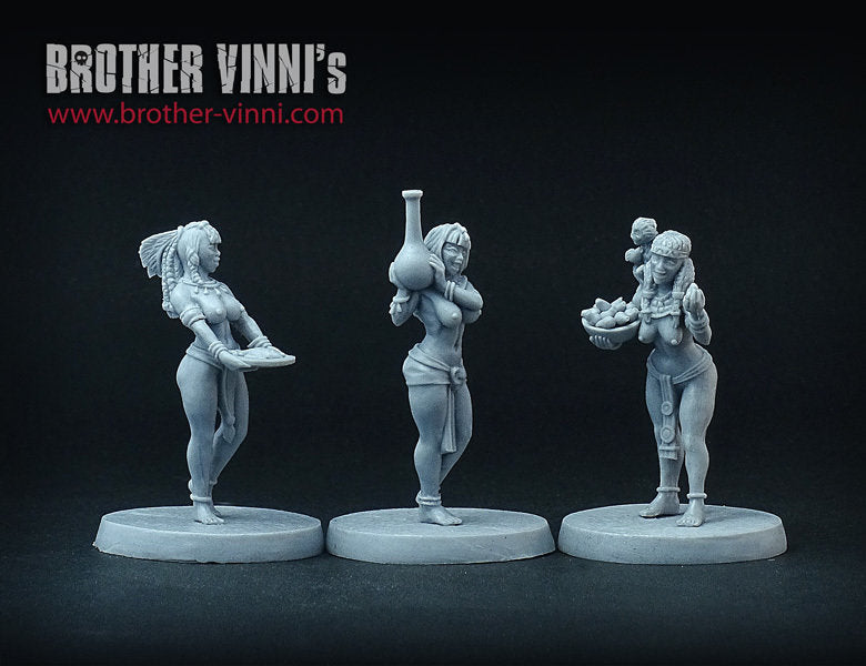 Egyptian Maid Servants Girls miniatures (28mm, resin)