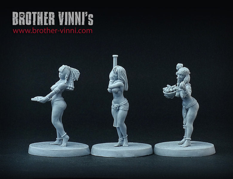 Egyptian Maid Servants Girls miniatures (28mm, resin)
