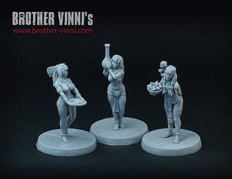 Egyptian Maid Servants Girls miniatures (28mm, resin)