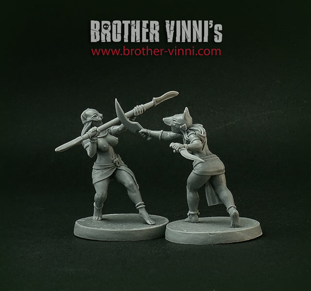 Egyptian Female Gladiators miniature (fantasy wargame fighters)