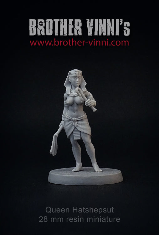 Female Pharaoh Hatshepsut miniature, 28 mm, for wargaming and tabletop RPG