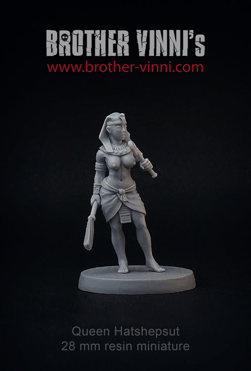 Female Pharaoh Hatshepsut miniature, 28 mm, for wargaming and tabletop RPG