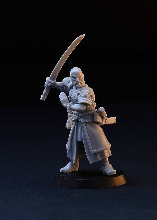 Fantasy Samurai miniature, 28mm (32 mm) for tabletop wargaming and RPG