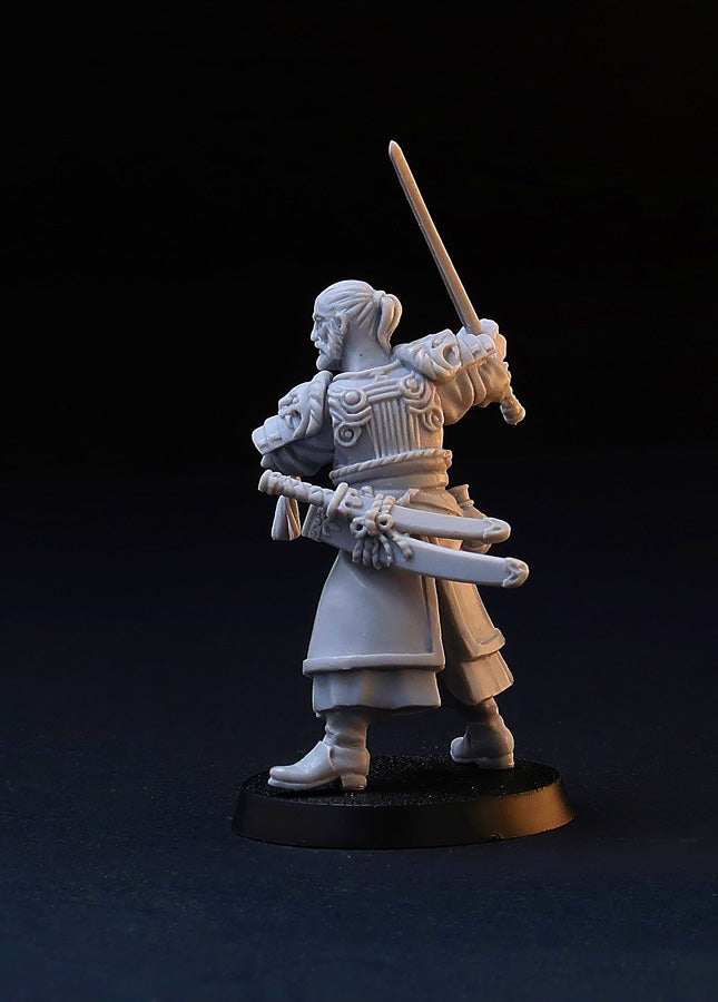 Fantasy Samurai miniature, 28mm (32 mm) for tabletop wargaming and RPG