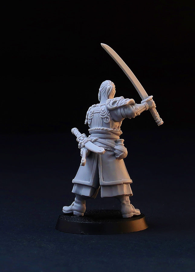 Fantasy Samurai miniature, 28mm (32 mm) for tabletop wargaming and RPG