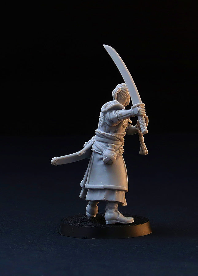 Fantasy Samurai miniature, 28mm (32 mm) for tabletop wargaming and RPG
