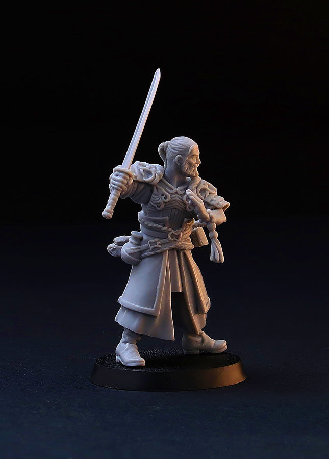 Fantasy Samurai miniature, 28mm (32 mm) for tabletop wargaming and RPG